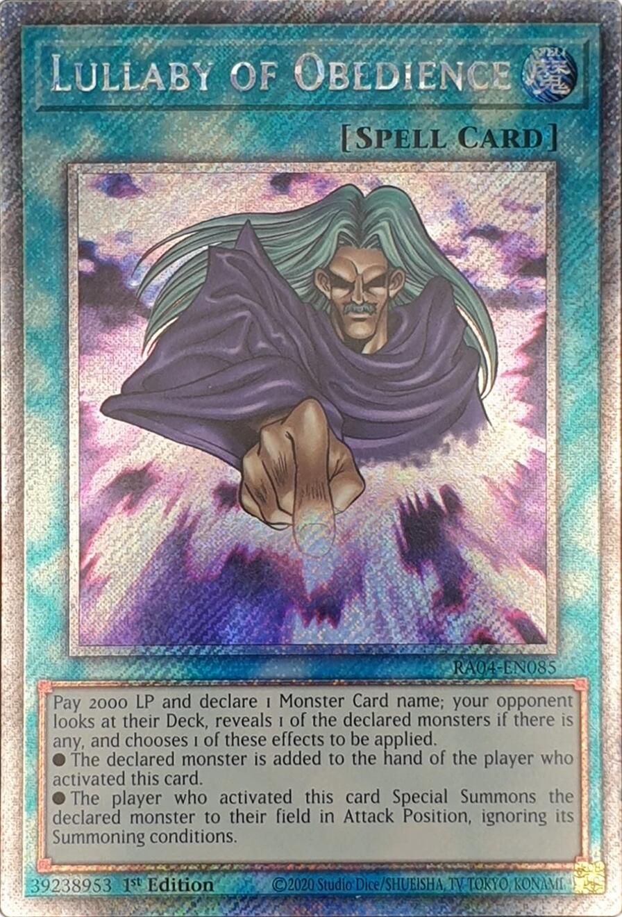 Lullaby of Obedience [RA04-EN085] Platinum Secret Rare | Galaxy Games LLC