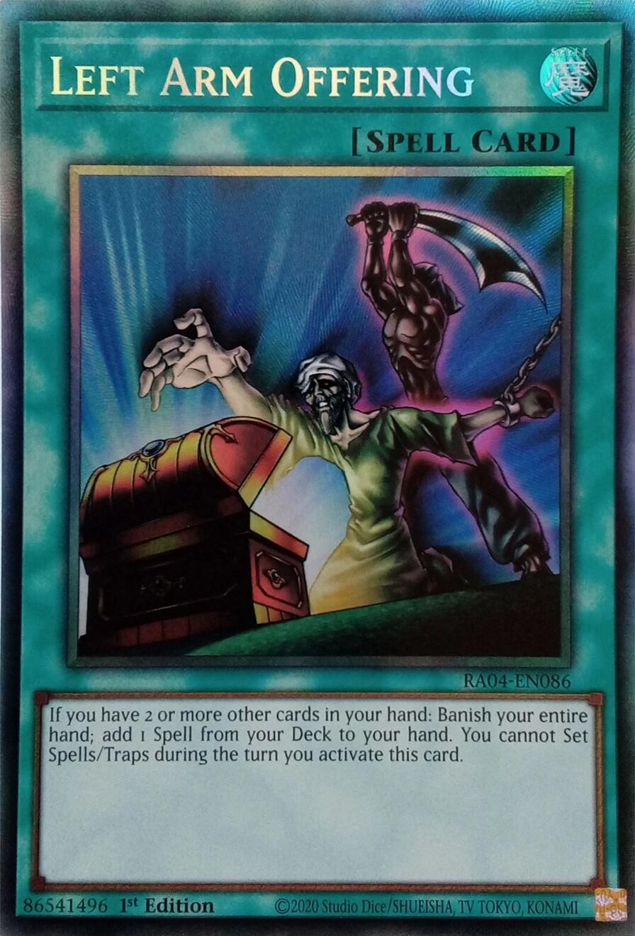 Left Arm Offering [RA04-EN086] Prismatic Collector's Rare | Galaxy Games LLC