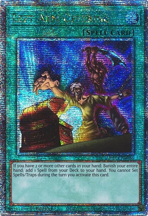 Left Arm Offering [RA04-EN086] Quarter Century Secret Rare | Galaxy Games LLC