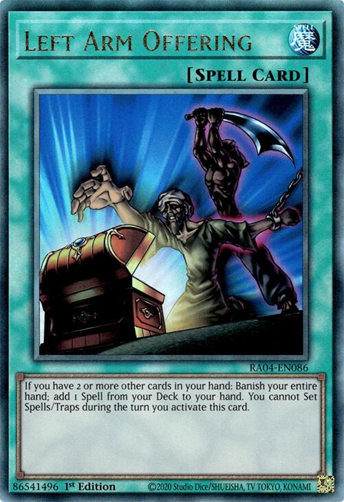 Left Arm Offering [RA04-EN086] Prismatic Ultimate Rare | Galaxy Games LLC