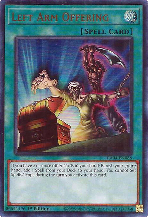 Left Arm Offering [RA04-EN086] Ultra Rare | Galaxy Games LLC