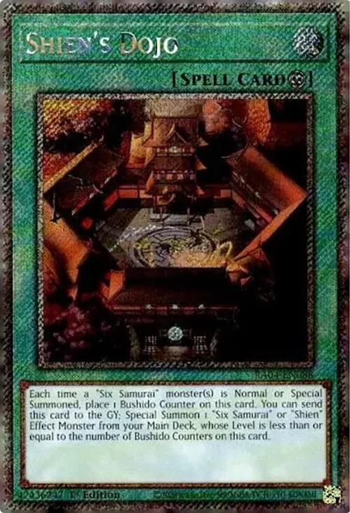 Shien's Dojo [RA04-EN088] Platinum Secret Rare | Galaxy Games LLC