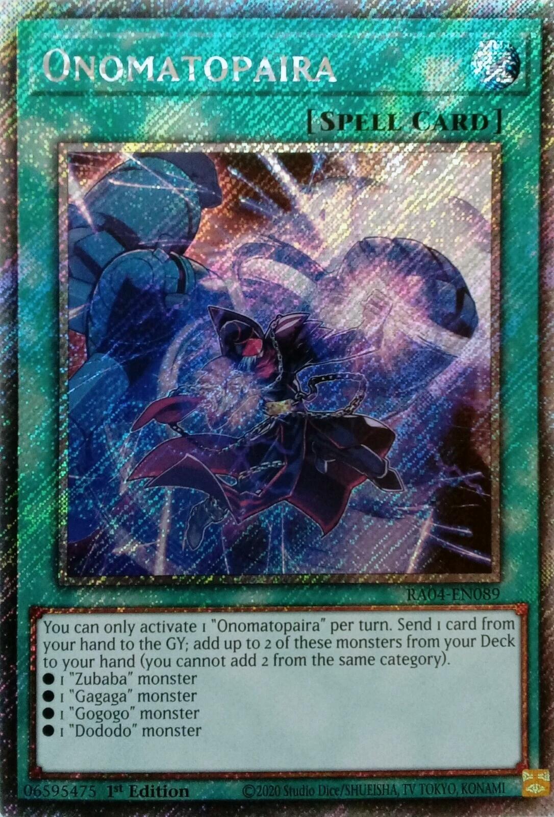 Onomatopaira [RA04-EN089] Platinum Secret Rare | Galaxy Games LLC