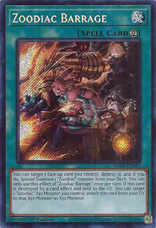 Zoodiac Barrage [RA04-EN091] Secret Rare | Galaxy Games LLC