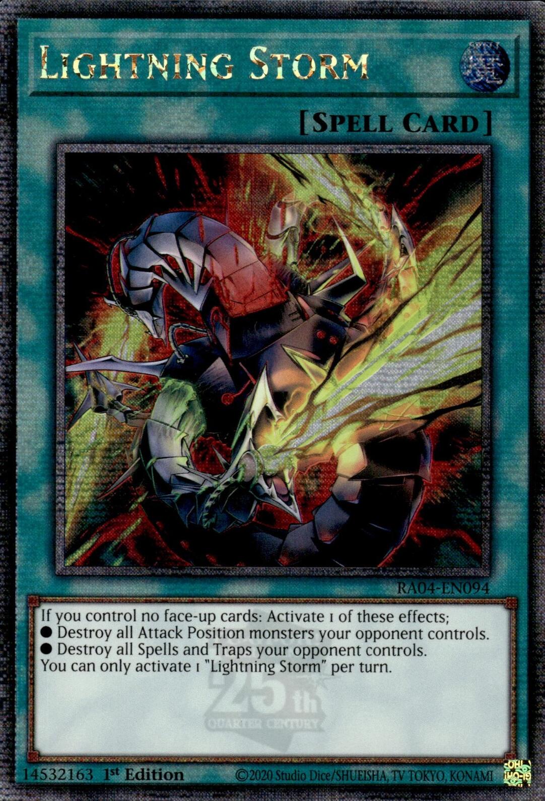 Lightning Storm (New Art) [RA04-EN094] Quarter Century Secret Rare | Galaxy Games LLC