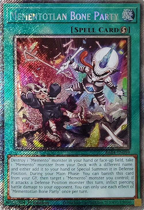Mementotlan Bone Party [RA04-EN099] Platinum Secret Rare | Galaxy Games LLC