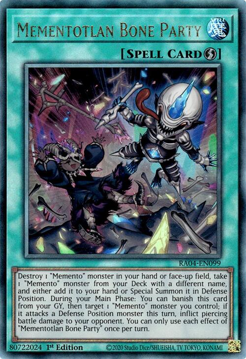 Mementotlan Bone Party [RA04-EN099] Prismatic Ultimate Rare | Galaxy Games LLC