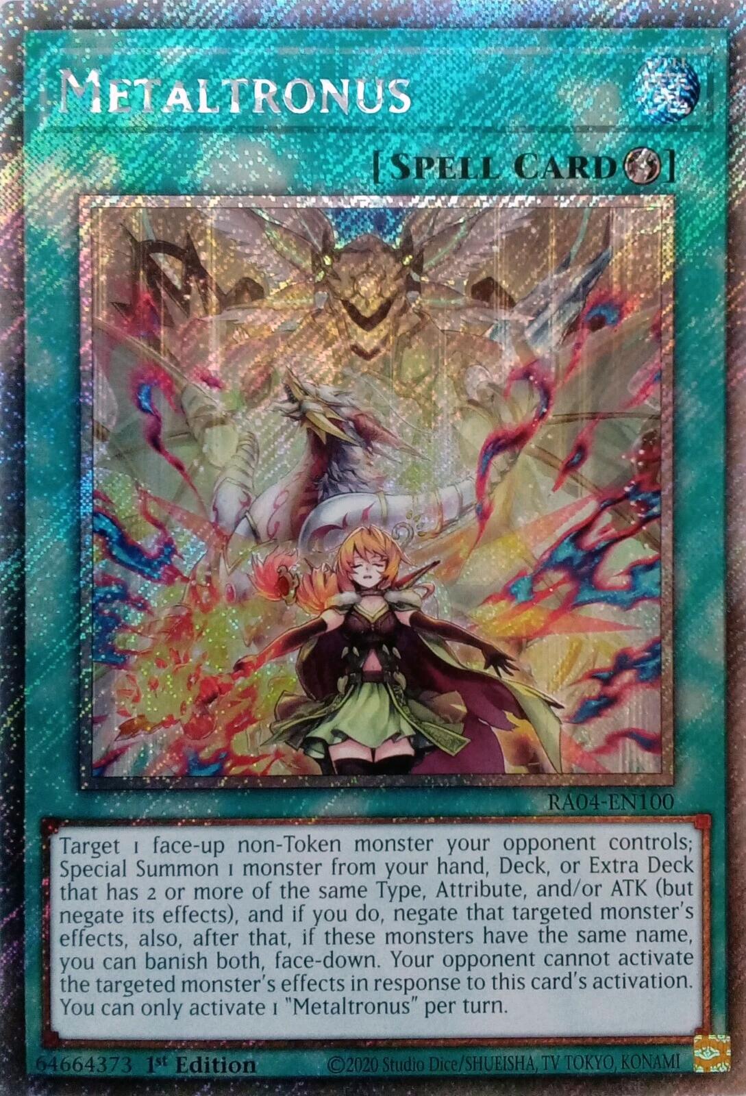Metaltronus [RA04-EN100] Platinum Secret Rare | Galaxy Games LLC
