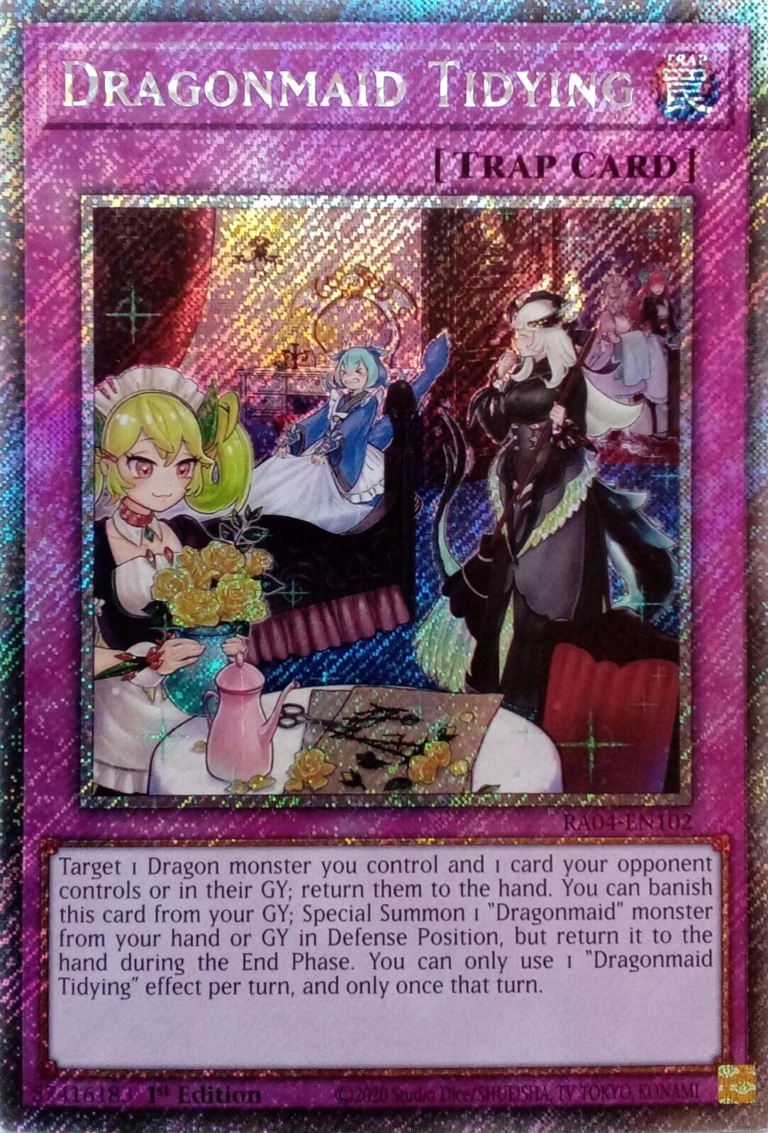 Dragonmaid Tidying [RA04-EN102] Platinum Secret Rare | Galaxy Games LLC