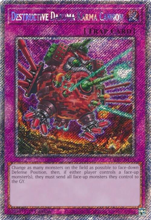 Destructive Daruma Karma Cannon [RA04-EN103] Platinum Secret Rare | Galaxy Games LLC