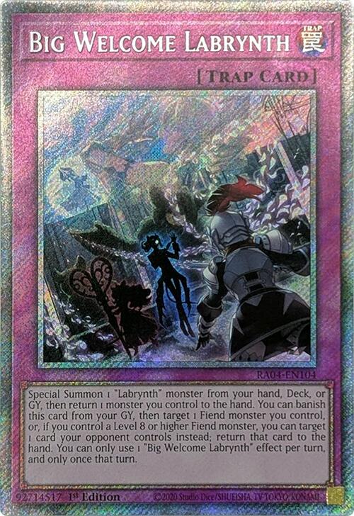 Big Welcome Labrynth [RA04-EN104] Platinum Secret Rare | Galaxy Games LLC