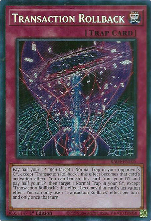 Transaction Rollback [RA04-EN105] Secret Rare | Galaxy Games LLC