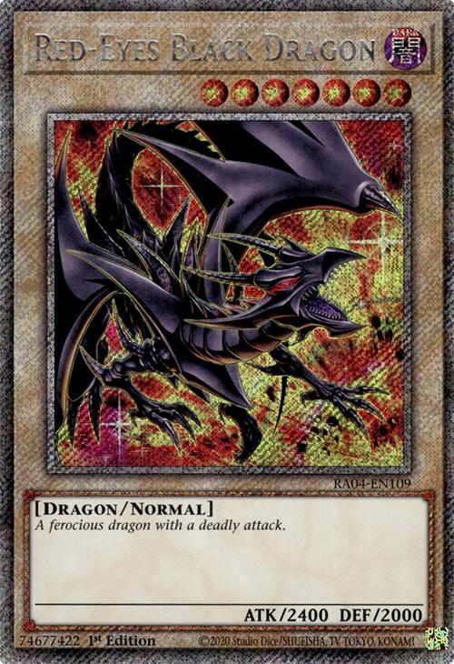 Red-Eyes Black Dragon (8th Art) [RA04-EN109] Platinum Secret Rare | Galaxy Games LLC