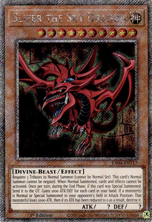 Slifer the Sky Dragon [RA04-EN117] Platinum Secret Rare | Galaxy Games LLC