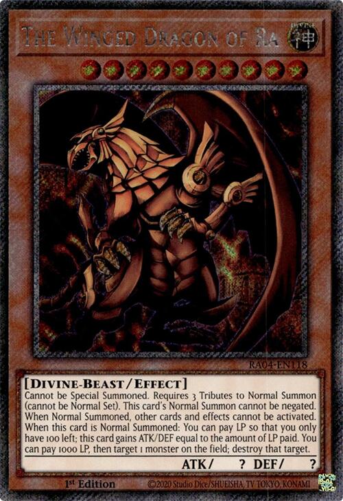 The Winged Dragon of Ra [RA04-EN118] Platinum Secret Rare | Galaxy Games LLC