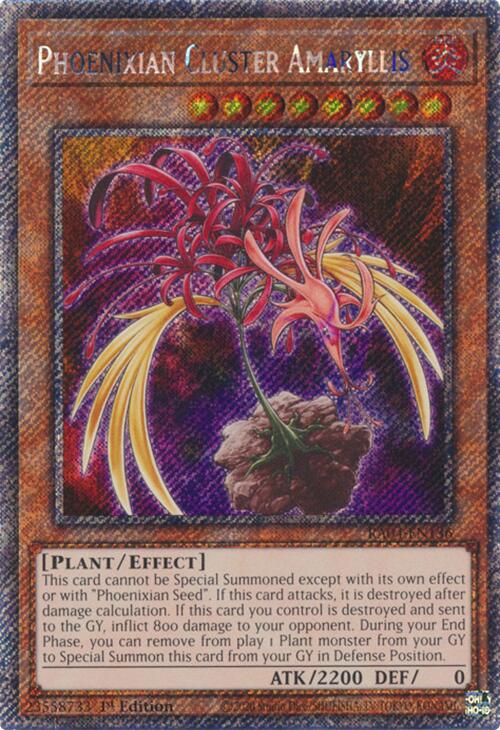 Phoenixian Cluster Amaryllis [RA04-EN136] Platinum Secret Rare | Galaxy Games LLC