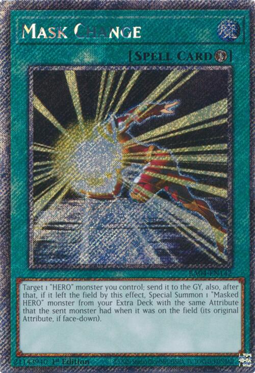 Mask Change [RA04-EN142] Platinum Secret Rare | Galaxy Games LLC