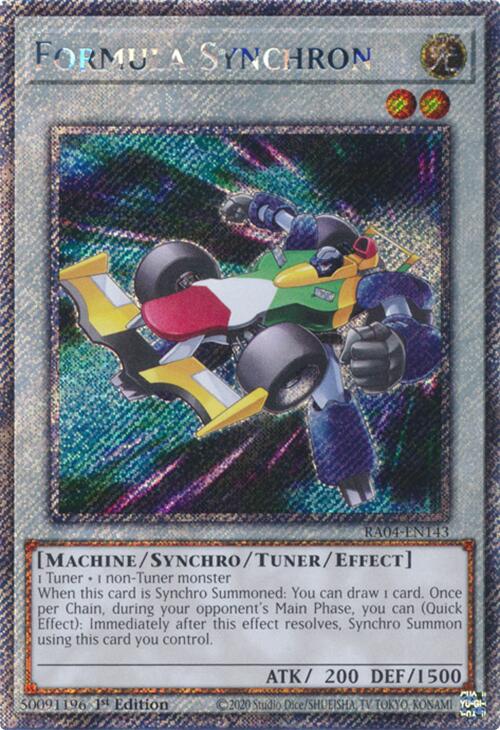 Formula Synchron [RA04-EN143] Platinum Secret Rare | Galaxy Games LLC