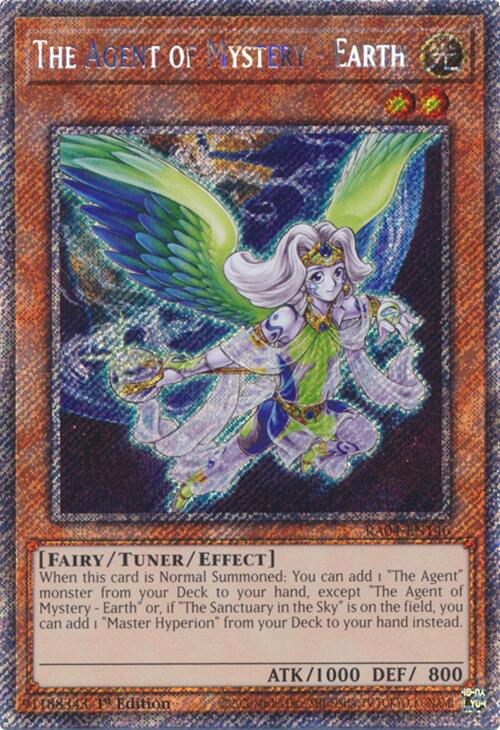 The Agent of Mystery - Earth [RA04-EN146] Platinum Secret Rare | Galaxy Games LLC