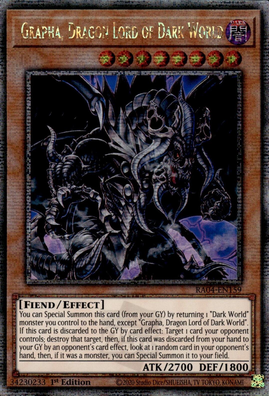 Grapha, Dragon Lord of Dark World [RA04-EN159] Quarter Century Secret Rare | Galaxy Games LLC
