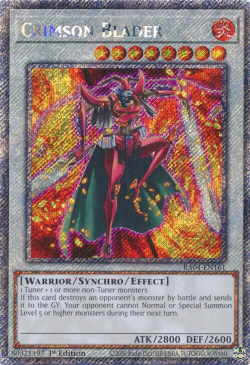 Crimson Blader [RA04-EN161] Platinum Secret Rare | Galaxy Games LLC
