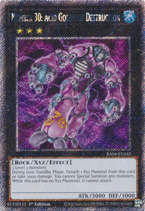 Number 30: Acid Golem of Destruction [RA04-EN165] Platinum Secret Rare | Galaxy Games LLC