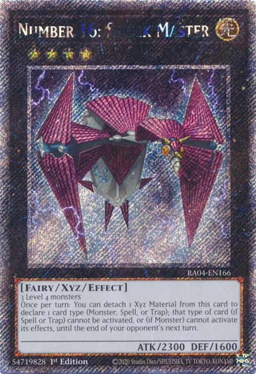 Number 16: Shock Master [RA04-EN166] Platinum Secret Rare | Galaxy Games LLC