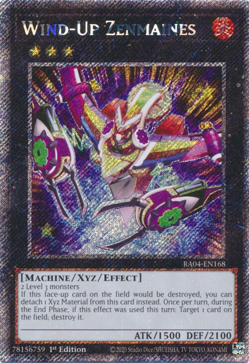 Wind-Up Zenmaines [RA04-EN168] Platinum Secret Rare | Galaxy Games LLC