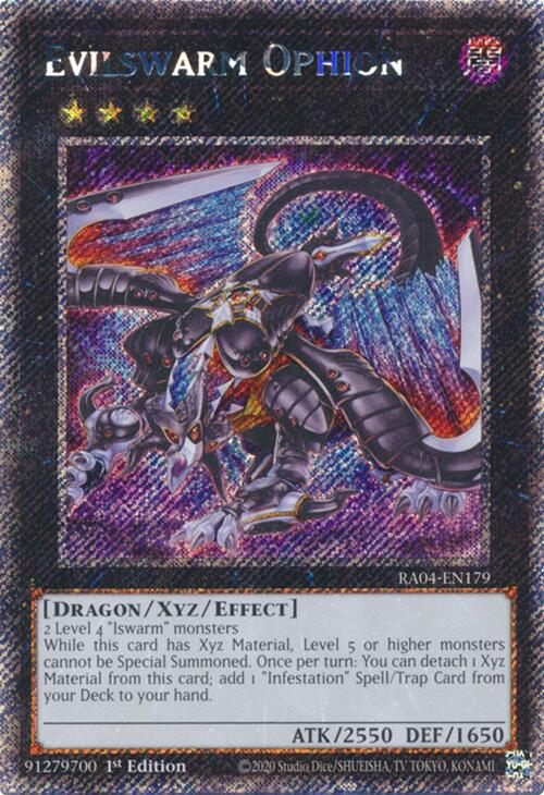 Evilswarm Ophion [RA04-EN179] Platinum Secret Rare | Galaxy Games LLC