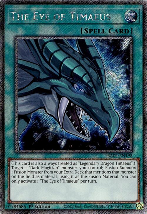 The Eye of Timaeus [RA04-EN192] Platinum Secret Rare | Galaxy Games LLC
