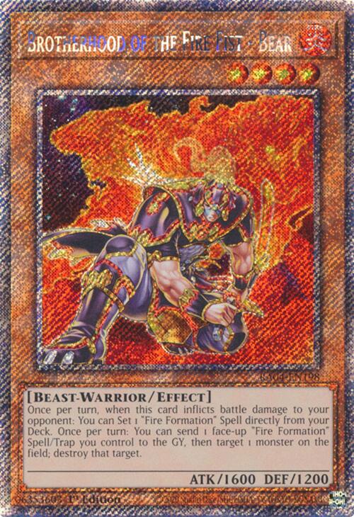 Brotherhood of the Fire Fist - Bear [RA04-EN198] Platinum Secret Rare | Galaxy Games LLC