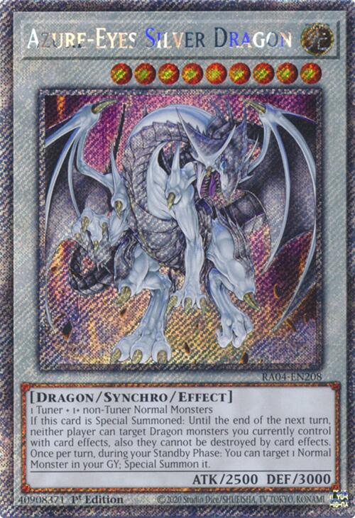 Azure-Eyes Silver Dragon [RA04-EN208] Platinum Secret Rare | Galaxy Games LLC