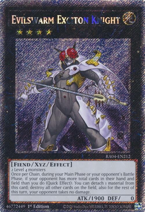 Evilswarm Exciton Knight [RA04-EN212] Platinum Secret Rare | Galaxy Games LLC