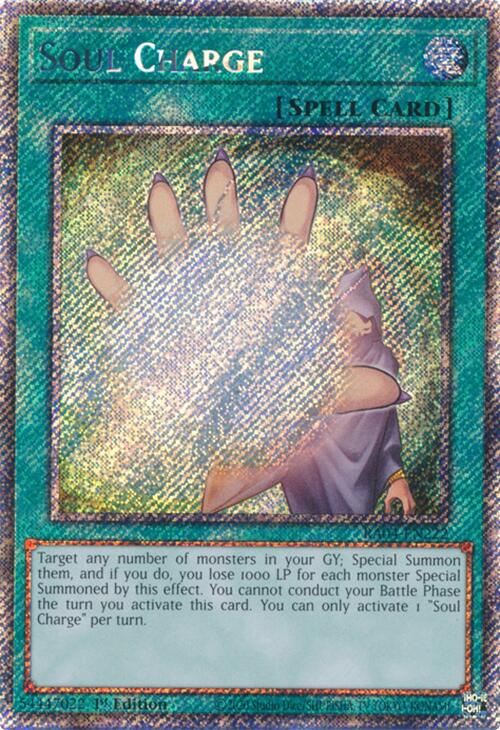 Soul Charge [RA04-EN222] Platinum Secret Rare | Galaxy Games LLC