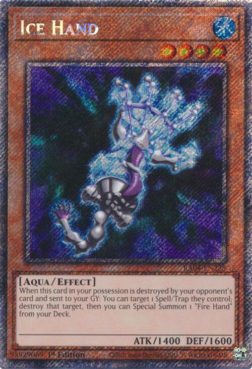Ice Hand [RA04-EN225] Platinum Secret Rare | Galaxy Games LLC