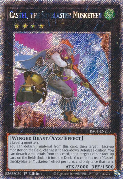 Castel, the Skyblaster Musketeer [RA04-EN230] Platinum Secret Rare | Galaxy Games LLC