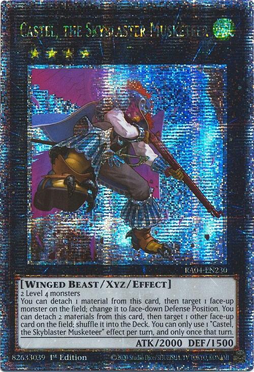 Castel, the Skyblaster Musketeer [RA04-EN230] Quarter Century Secret Rare | Galaxy Games LLC
