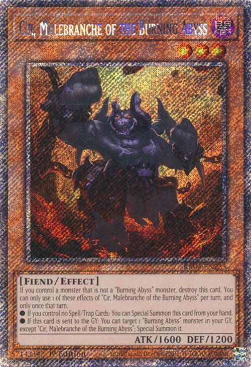 Cir, Malebranche of the Burning Abyss [RA04-EN235] Platinum Secret Rare | Galaxy Games LLC