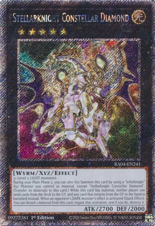 Stellarknight Constellar Diamond [RA04-EN241] Platinum Secret Rare | Galaxy Games LLC