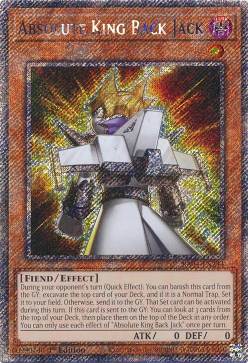 Absolute King Back Jack [RA04-EN244] Platinum Secret Rare | Galaxy Games LLC