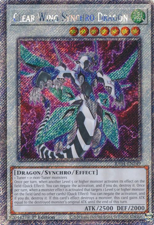 Clear Wing Synchro Dragon [RA04-EN249] Platinum Secret Rare | Galaxy Games LLC