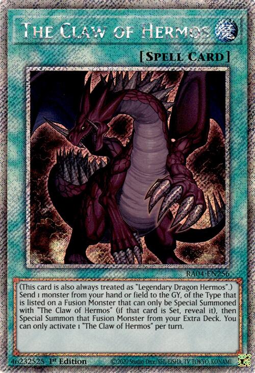 The Claw of Hermos [RA04-EN256] Platinum Secret Rare | Galaxy Games LLC