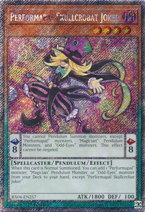 Performapal Skullcrobat Joker [RA04-EN257] Platinum Secret Rare | Galaxy Games LLC