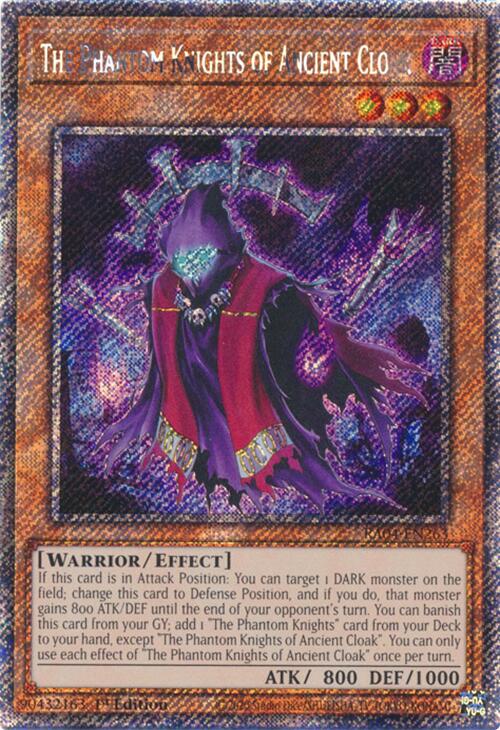The Phantom Knights of Ancient Cloak [RA04-EN263] Platinum Secret Rare | Galaxy Games LLC