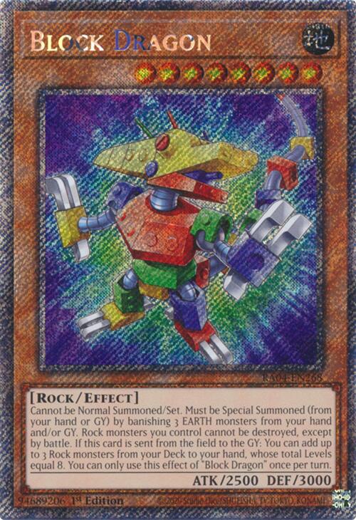 Block Dragon [RA04-EN268] Platinum Secret Rare | Galaxy Games LLC
