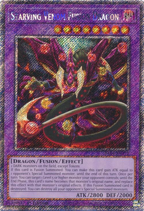 Starving Venom Fusion Dragon [RA04-EN272] Platinum Secret Rare | Galaxy Games LLC
