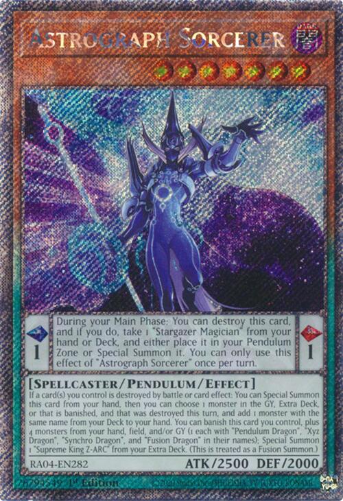 Astrograph Sorcerer [RA04-EN282] Platinum Secret Rare | Galaxy Games LLC