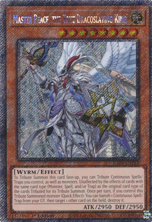 Master Peace, the True Dracoslaying King [RA04-EN283] Platinum Secret Rare | Galaxy Games LLC
