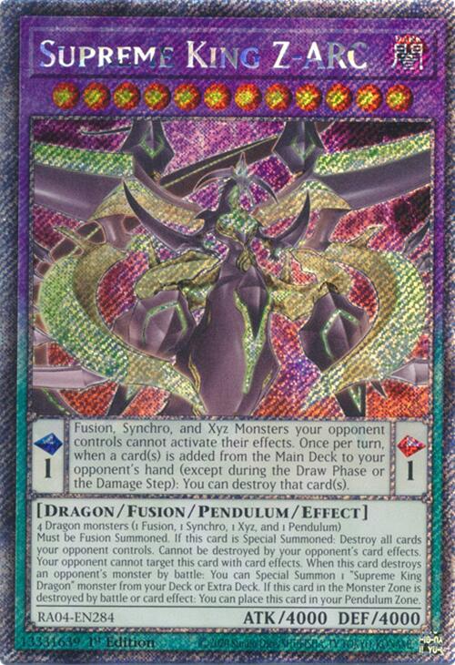 Supreme King Z-ARC [RA04-EN284] Platinum Secret Rare | Galaxy Games LLC