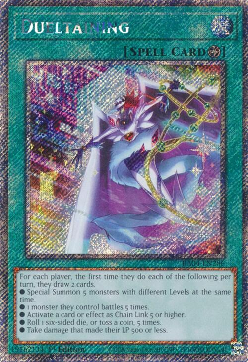 Dueltaining [RA04-EN286] Platinum Secret Rare | Galaxy Games LLC